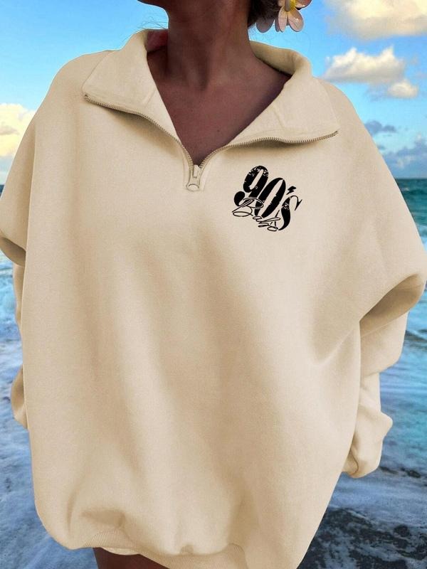 Letter Print Thermal Lined Casual Long Sleeve Fall & Winter Clothes Daily T-Shirts, Hoodie, Sweatshirt - T-Shirt, Sweatshirt, Hoodie