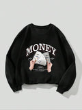 Money Drop Shoulder Round Neck Long Sleeve Casual Crew Neck Top Fall Winter T-Shirts, Hoodie, Sweatshirt - T-Shirt, Sweatshirt, Hoodie
