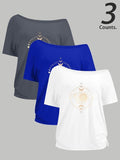 Moon & Sun Print One Shoulder Casual Daily Clothes All Seasons Top T-Shirts, Hoodie, Sweatshirt - T-Shirt, Sweatshirt, Hoodie