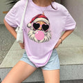 Santa Claus Print Round Neck Casual Drop Shoulder Short Sleeve Daily Summer Clothes T-Shirts, Hoodie, Sweatshirt - T-Shirt, Sweatshirt, Hoodie