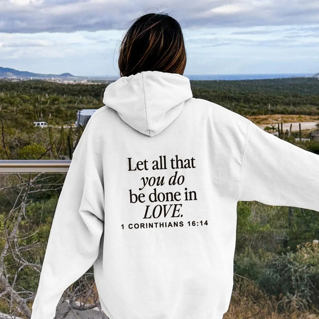Slogan & Cross Print Drop Shoulder Thermal Lined Casual Drawstring Pocket Hooded Daily Outdoor Clothes Fall & Winter T-Shirts, Hoodie, Sweatshirt - T-Shirt, Sweatshirt, Hoodie