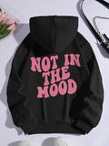Slogan Drawstring Drop Shoulder Casual Pocket Hooded Daily Outdoor Streetwear T-Shirts, Hoodie, Sweatshirt - T-Shirt, Sweatshirt, Hoodie