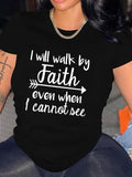 Slogan Print Round Neck Summer Clothes Vintage Casual Short Sleeve Daily Summer T-Shirts, Hoodie, Sweatshirt - T-Shirt, Sweatshirt, Hoodie