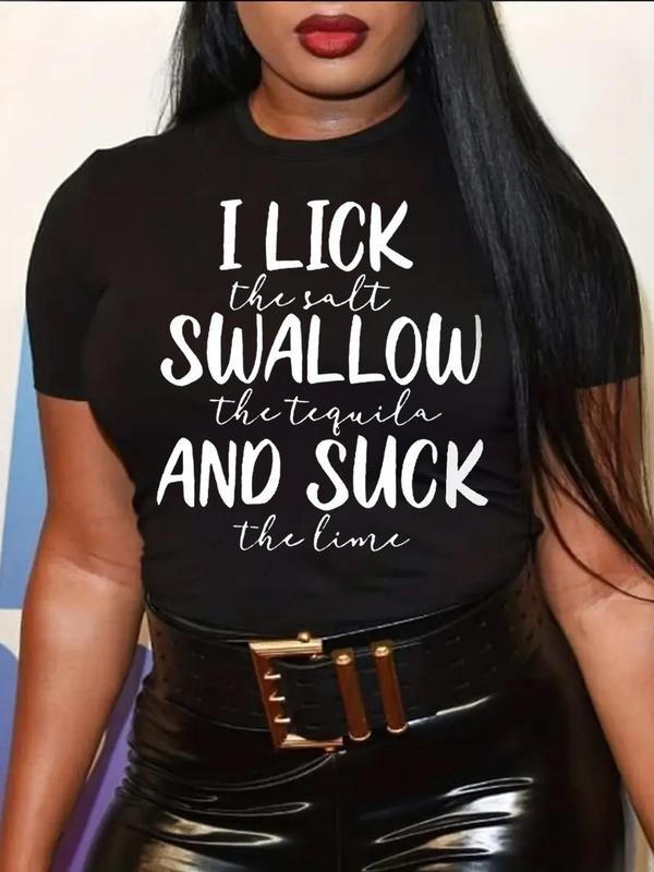 Streetwear Letter Print Round Neck Casual Short Sleeve Crew Neck Daily Top All Seasons T-Shirts, Hoodie, Sweatshirt - T-Shirt, Sweatshirt, Hoodie
