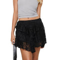 Summer Mini Skirt Black Tiered Ruffle Lace Floral Skirt Daily Travel Parties T-Shirts, Hoodie, Sweatshirt - T-Shirt, Sweatshirt, Hoodie