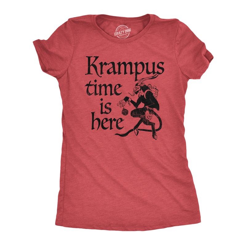 Krampus Time Is Here Funny Xmas Evil Devil Santa Joke Funny Cute Vintage Red T-Shirts, Hoodie, Sweatshirt - T-Shirt, Sweatshirt, Hoodie