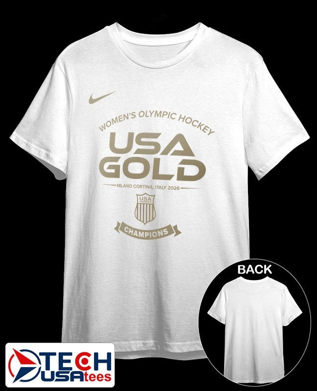 Womens USA Hockey 2026 Winter Olympics USA Gold Medal shirt Unisex T-shirt, Sweatshirt, Hoodie, Long Sleeve Tee - T-Shirt, Sweatshirt, Hoodie