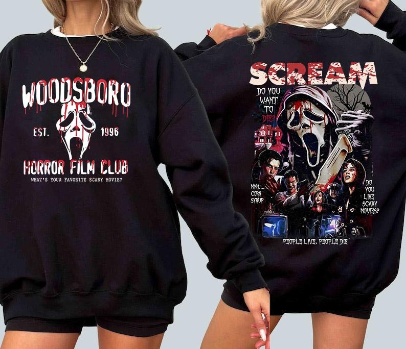 Woodsboro Horror Film Club Shirt ? Halloween Killers Friends Movie Shirt Double Sides You Can'T Kill Boogexman Shirt Must Have Halloween Shirt T-Shirts, Hoodie, Sweatshirt - T-Shirt, Sweatshirt, Hoodie