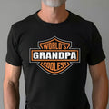 World'S Coolest Grandpa New Grandpa Announcement Motorcycle Grandpa Funny Classic Cotton T-Shirts, Hoodie, Sweatshirt - T-Shirt, Sweatshirt, Hoodie