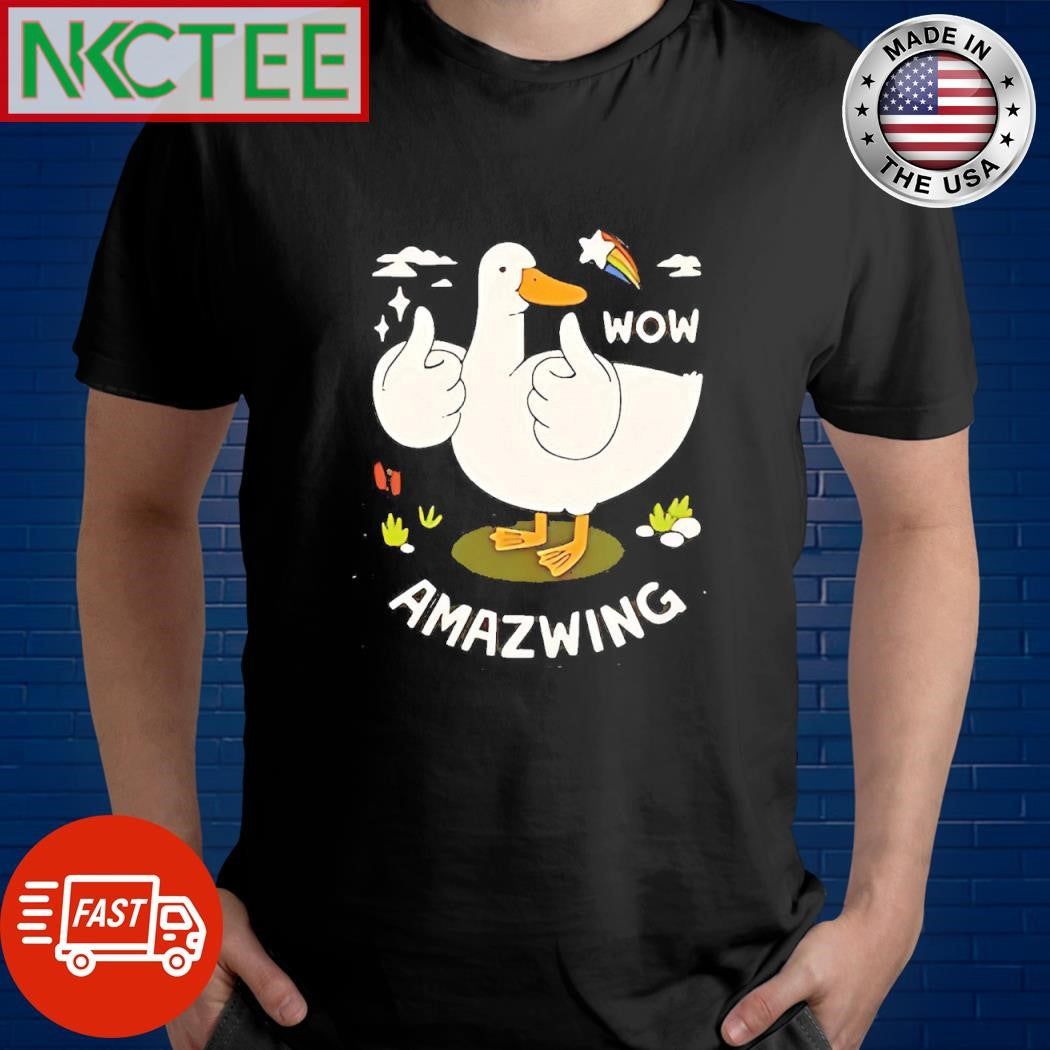 Wow amazing goose rainbow shirt Unisex T-shirt, Sweatshirt, Hoodie, Long Sleeve Tee - T-Shirt, Sweatshirt, Hoodie