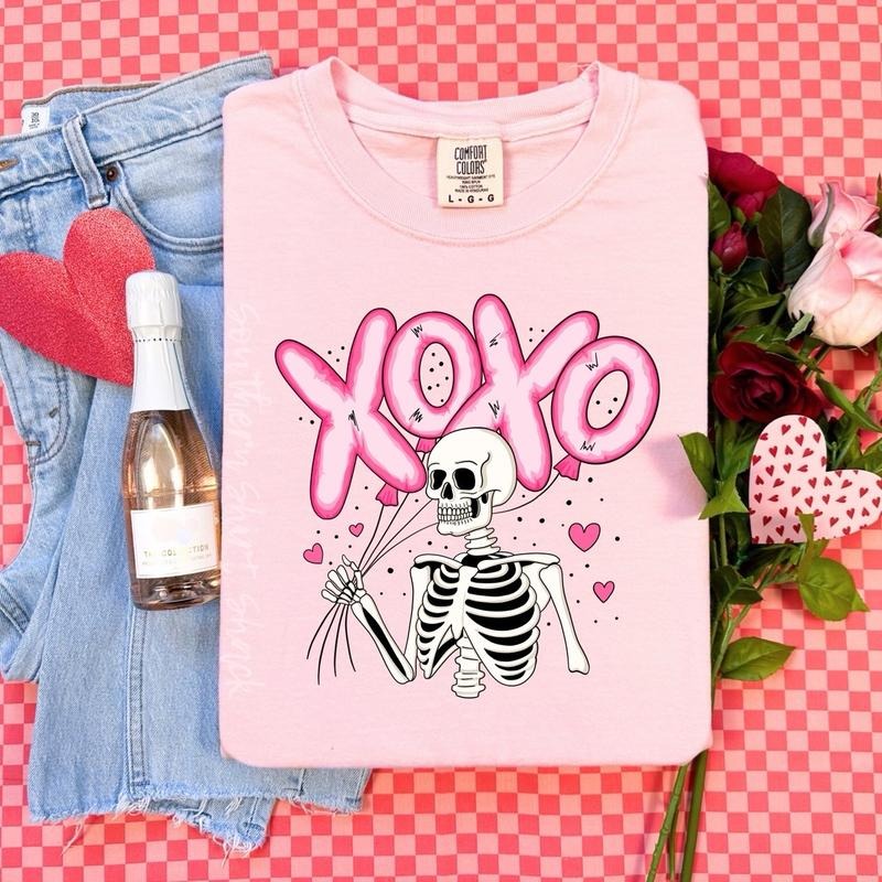 Xoxo Bubble Balloon Skelly Blossom Comfort Colors T-Shirts, Hoodie, Sweatshirt - T-Shirt, Sweatshirt, Hoodie