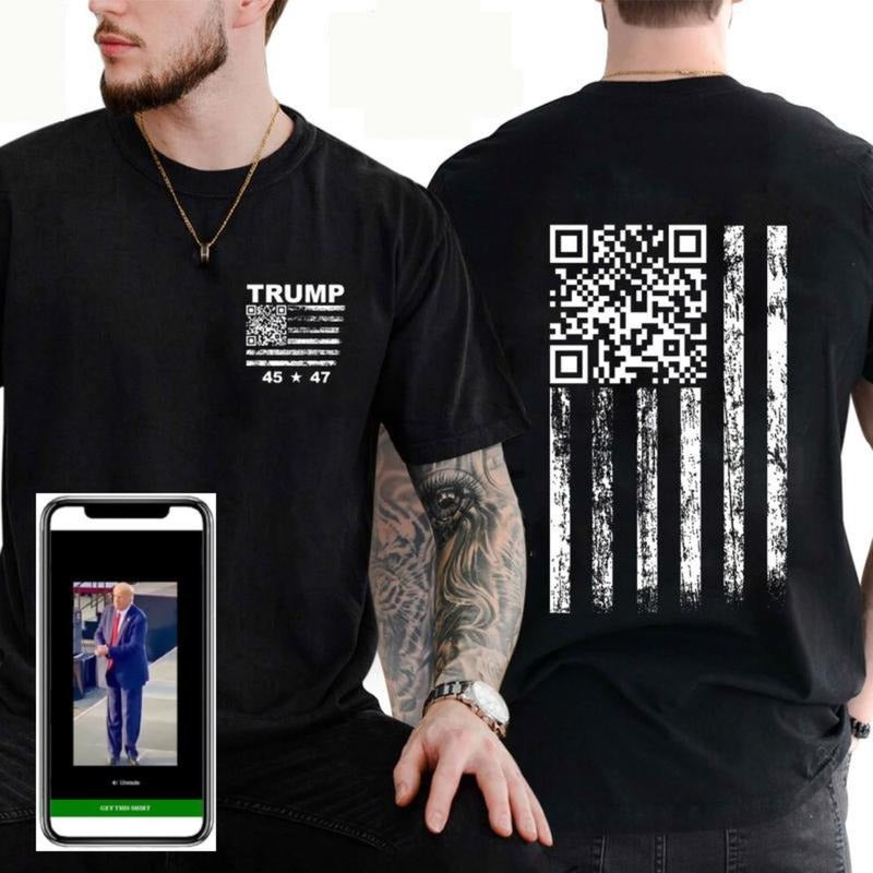 YMCA Troll 45 47 Flag QR Shirt Trump QR Shirt Funny Funny Flag Cotton Menswear Top Daily T-Shirts, Hoodie, Sweatshirt - T-Shirt, Sweatshirt, Hoodie