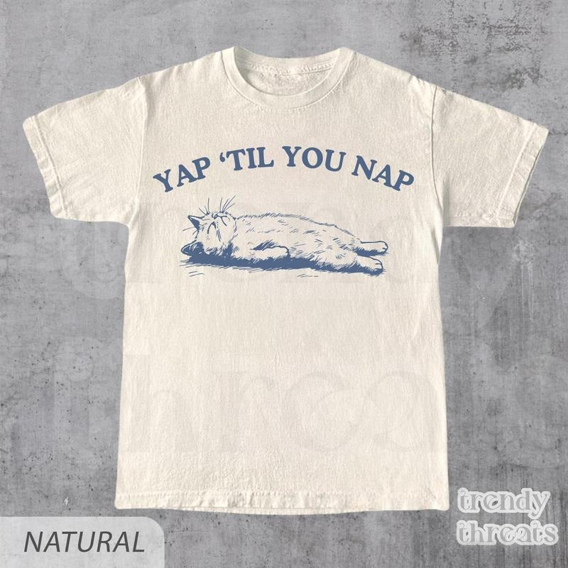 Yap Nap Certified Yapper Girly Shirt Funny Y2K Meme Shirt Born Yap Shirt Yap Funny Shirt Cat Yapping Shirt T-Shirts, Hoodie, Sweatshirt - T-Shirt, Sweatshirt, Hoodie