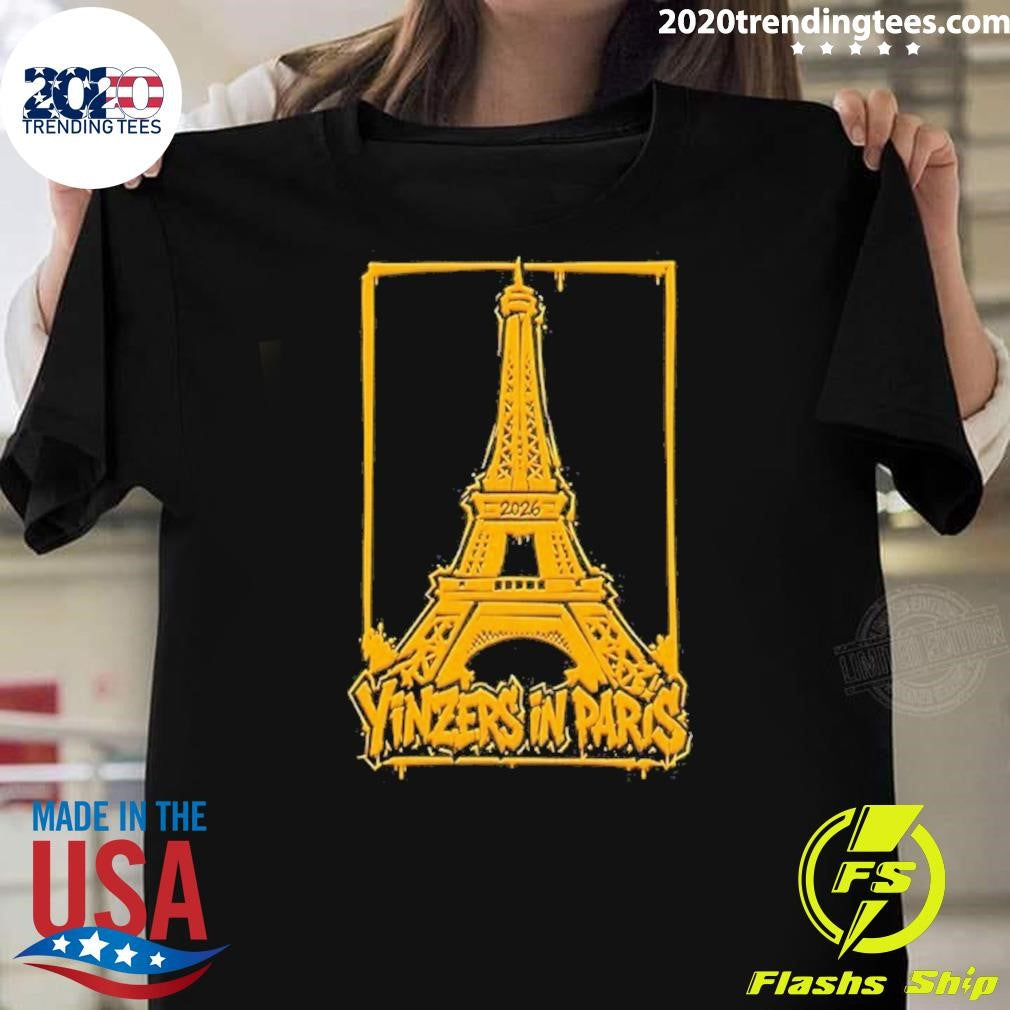 Yinzers In Paris 2026 Pittsburgh Eiffel Tower Shirt Unisex T-shirt, Sweatshirt, Hoodie, Long Sleeve Tee - T-Shirt, Sweatshirt, Hoodie
