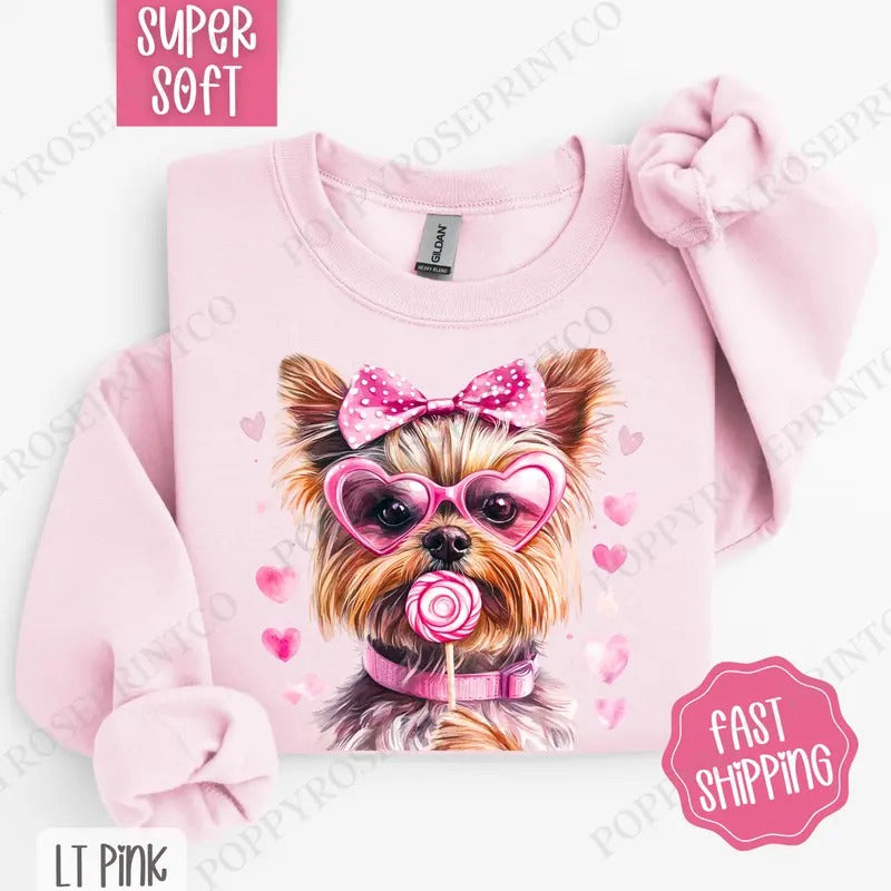 Yorkie Valentine Dog Cute T-Shirts, Hoodie, Sweatshirt - T-Shirt, Sweatshirt, Hoodie