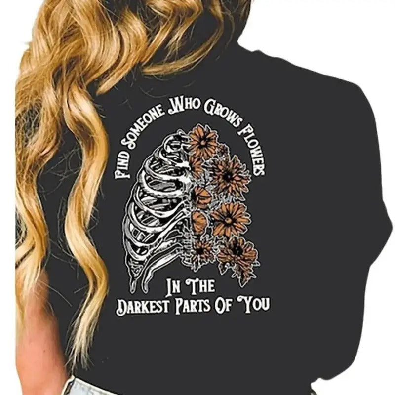 Z Bbryan Medium Crew Neck Short Sleeve Machine Washable All Seasons Fitted Blossoming Your Darkest Parts Tops Underwear Womenswear T-Shirts, Hoodie, Sweatshirt - T-Shirt, Sweatshirt, Hoodie