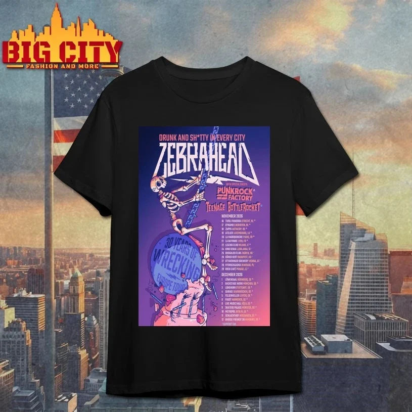 Zebrahead The 30 Years of Wrecking Europe Tour 2026 Poster shirt Unisex T-shirt, Sweatshirt, Hoodie, Long Sleeve Tee - T-Shirt, Sweatshirt, Hoodie