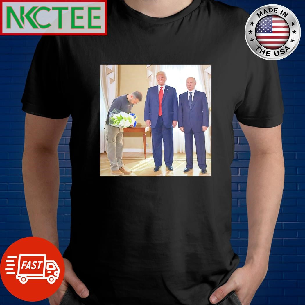 Zelensky bow to Trump and Putin shirt Unisex T-shirt, Sweatshirt, Hoodie, Long Sleeve Tee - T-Shirt, Sweatshirt, Hoodie