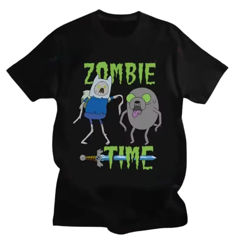 Zombie Time Adventure Vintage Funny Cartoon Cotton Printing Crew Neck Size S 3XL Menswear Top Womenswear Top Underwear Streetwear T-Shirts, Hoodie, Sweatshirt - T-Shirt, Sweatshirt, Hoodie