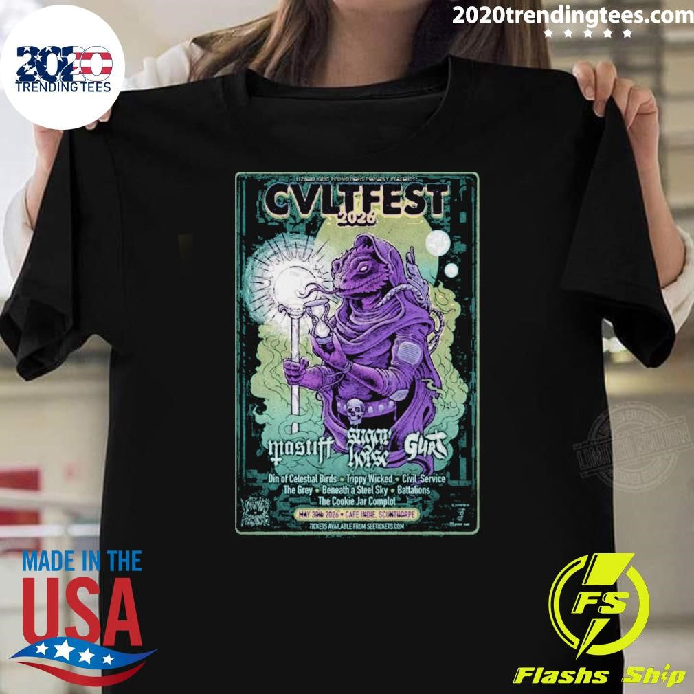 CVLt fest 2026 Din Of Celestial Birds Scunthorpe Caf Independent, UK May 30 2026 Tour Shirt - T-Shirt, Sweatshirt, Hoodie