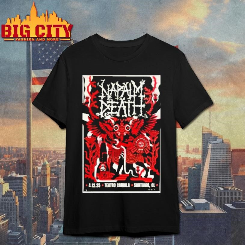 apalm Death Teatro Cariola Santiago Chile December 4 2025 Circle Shirt Unisex T-shirt, Sweatshirt, Hoodie, Long Sleeve Tee - T-Shirt, Sweatshirt, Hoodie