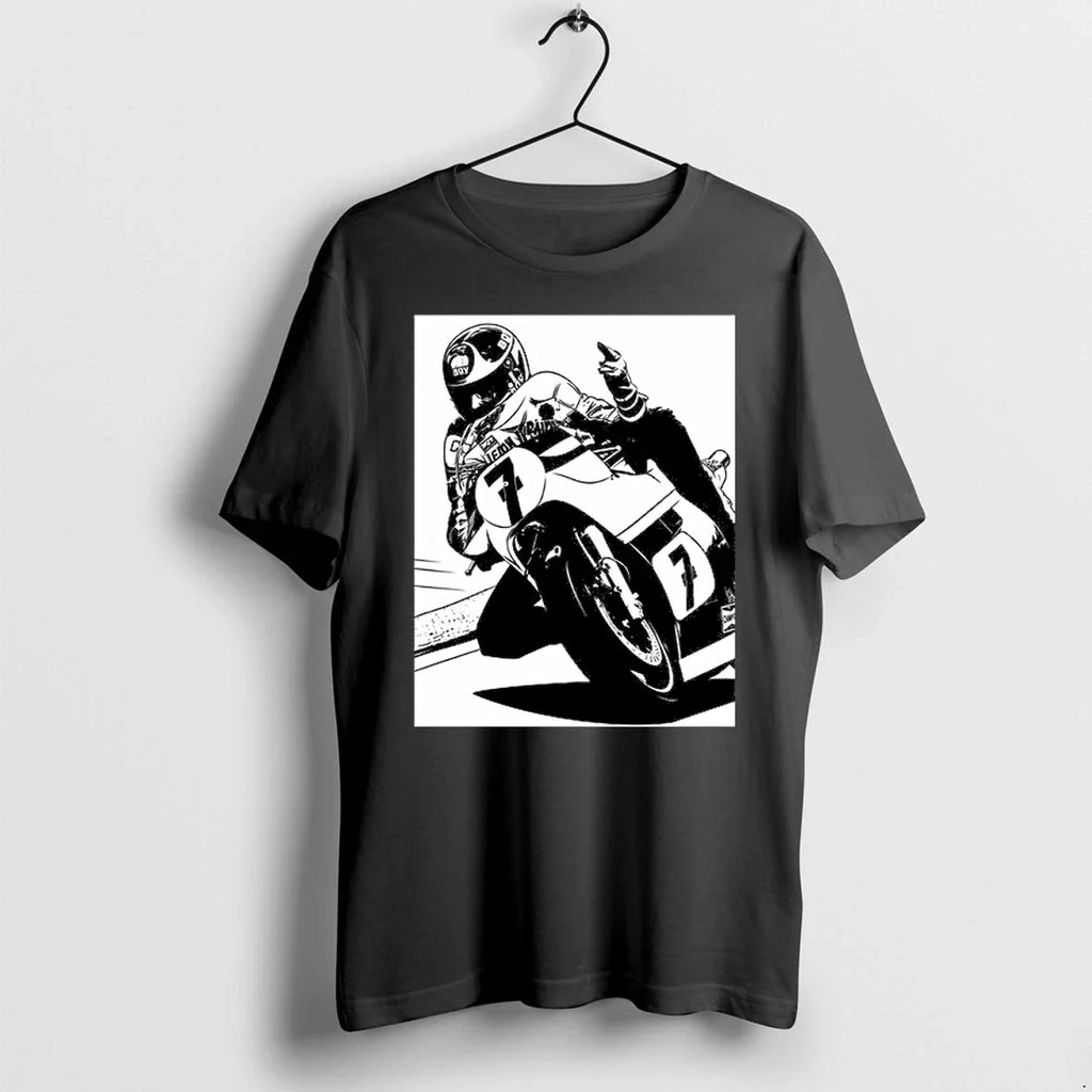 Barry Sheene Racing Middle Finger Meme 0 Tshirts Sweater Unisex T-shirt, Sweatshirt, Hoodie, Long Sleeve Tee - T-Shirt, Sweatshirt, Hoodie