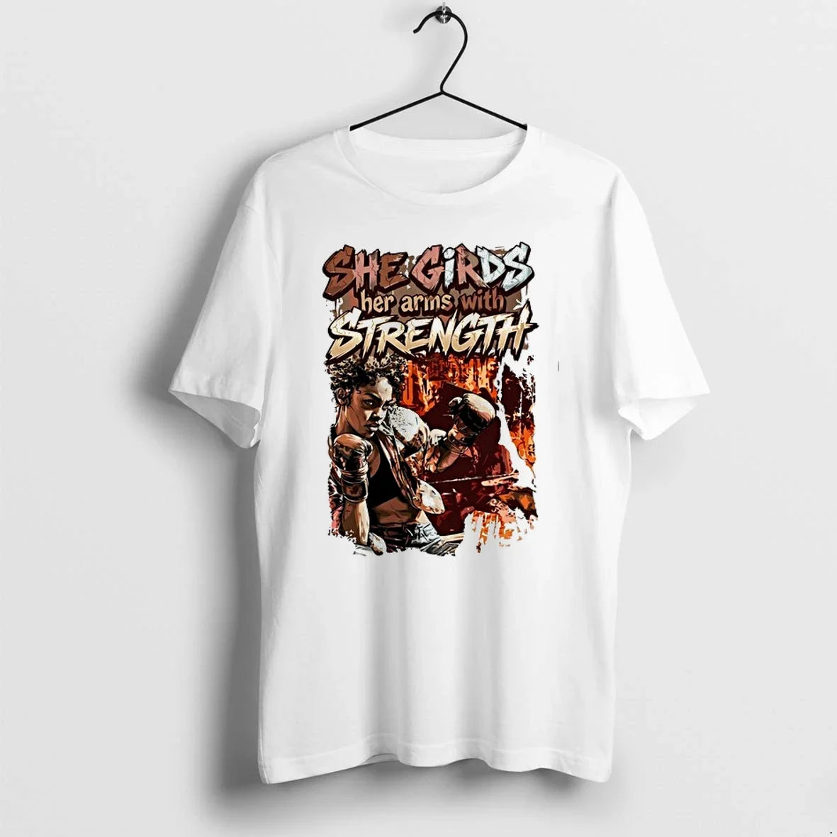 Boxing She Girds Her Arms With Strength 0 Tshirts Sweater Unisex T-shirt, Sweatshirt, Hoodie, Long Sleeve Tee - T-Shirt, Sweatshirt, Hoodie