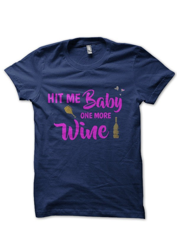 One More Wine Half Sleeve Navy Blue T-Shirts, Hoodie, Sweatshirt - T-Shirt, Sweatshirt, Hoodie