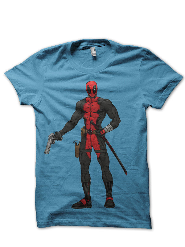 Deadpool Gun Light Blue (Grey Available) T-Shirts, Hoodie, Sweatshirt - T-Shirt, Sweatshirt, Hoodie