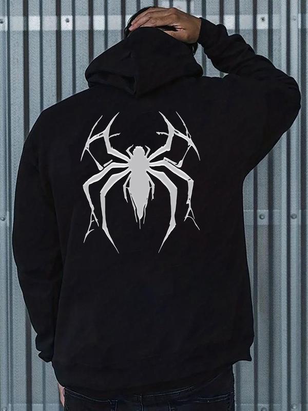 Spider Print Casual Regular Fit Drawstring Pocket Daily Spring & Fall Outdoor  T-Shirts, Hoodie, Sweatshirt - T-Shirt, Sweatshirt, Hoodie