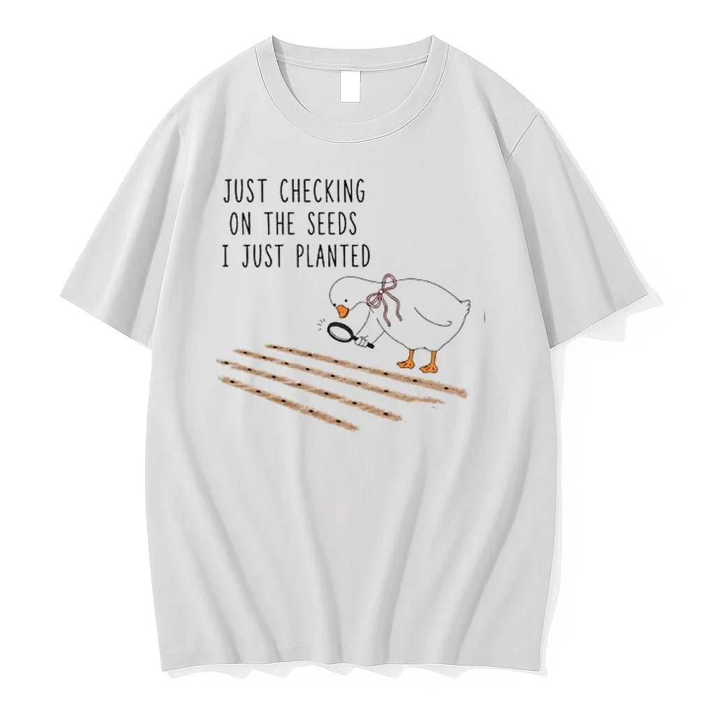 Duck Just Checking On The Seeds I Just Planted 0 Tshirts Sweater Unisex T-shirt, Sweatshirt, Hoodie, Long Sleeve Tee - T-Shirt, Sweatshirt, Hoodie