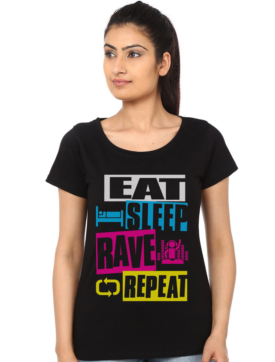 Eat Sleep Rave Repeat Black GirlS Top T-Shirts, Hoodie, Sweatshirt - T-Shirt, Sweatshirt, Hoodie