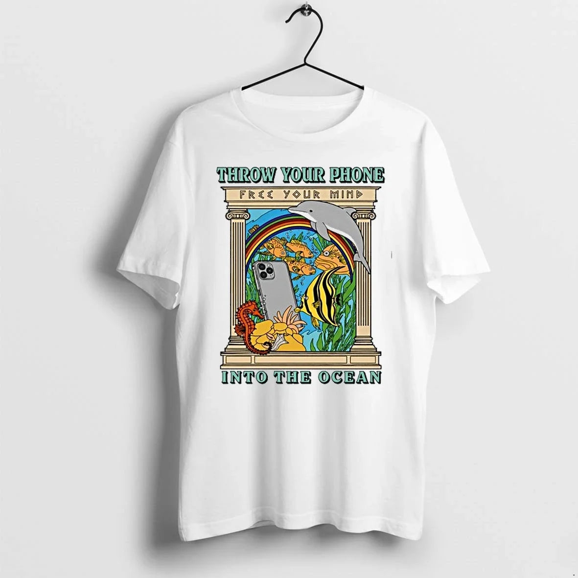 Fish Throw Your Phone In To The Ocean 0 Tshirts Sweater Unisex T-shirt, Sweatshirt, Hoodie, Long Sleeve Tee - T-Shirt, Sweatshirt, Hoodie