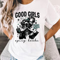 Good Girl Read Spicy Books Spicy Reader Bookish Shirt Smut Book Shirt Book Lover Shirt Skeleton Reader Spicy Romance Book T-Shirts, Hoodie, Sweatshirt - T-Shirt, Sweatshirt, Hoodie
