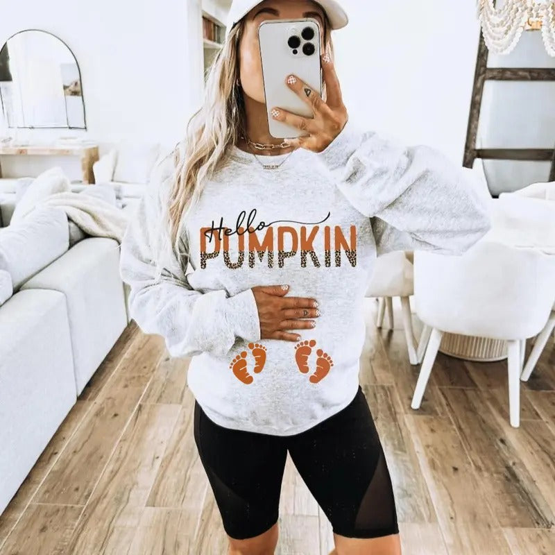 Hello Pumpkin Pregnancy Hello Pumpkin Pregnancy Announcement Fall Pregnancy Fall Pregnancy Shirt Lightstyle{N002}2 T-Shirts, Hoodie, Sweatshirt - T-Shirt, Sweatshirt, Hoodie
