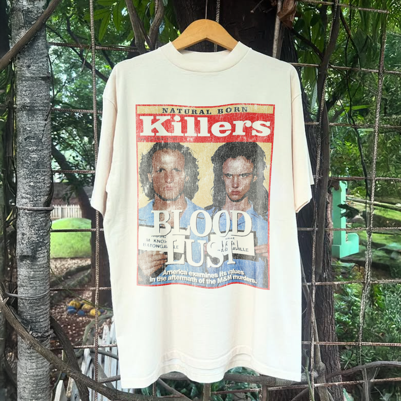90s NATURAL BORN KILLERS 'BLOOD LUST' RARE WASHED WHITE T-Shirts, Hoodie, Sweatshirt - T-Shirt, Sweatshirt, Hoodie
