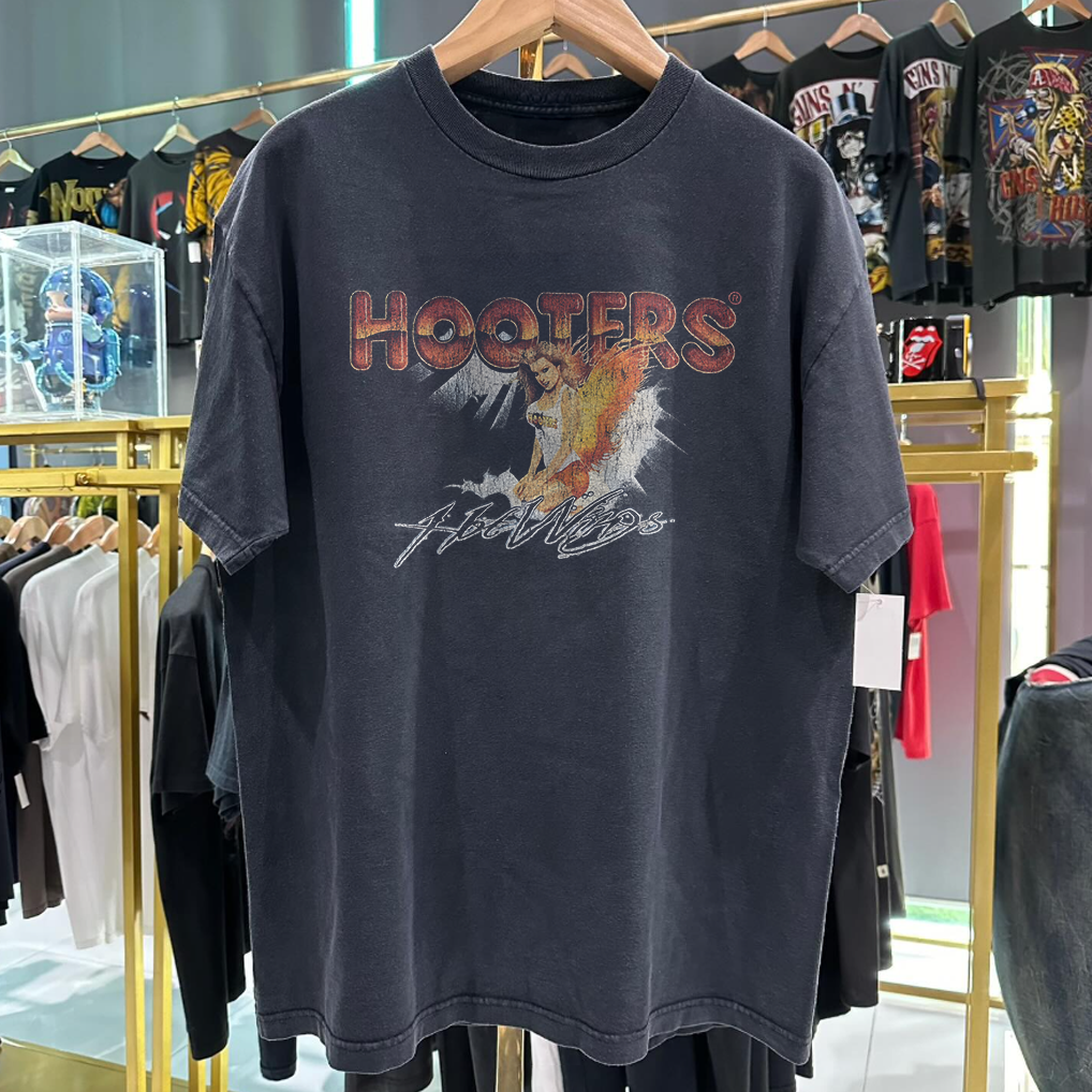 90s HOOTERS 'HOTWINGS' RARE WASHED BLACK T-Shirts, Hoodie, Sweatshirt - T-Shirt, Sweatshirt, Hoodie