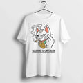 Lucky Cat Smoking Allergic To Capitalism 0 Tshirts Sweater Unisex T-shirt, Sweatshirt, Hoodie, Long Sleeve Tee - T-Shirt, Sweatshirt, Hoodie