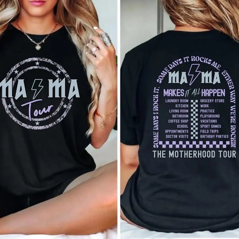 Mama Rock Tour Shirt Mom Life Tired As Mother Funny Mothers Shirt T-Shirts, Hoodie, Sweatshirt - T-Shirt, Sweatshirt, Hoodie
