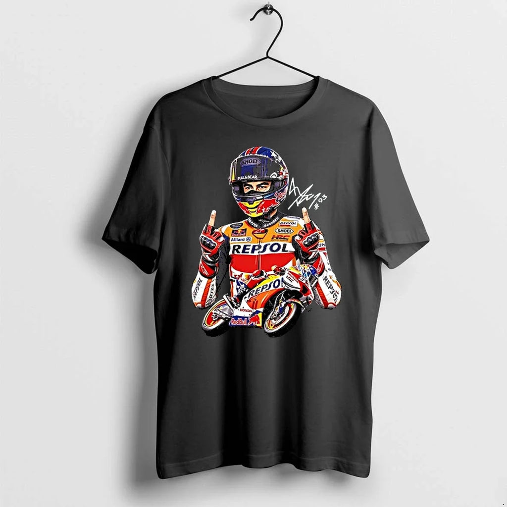 Marc Marquez Racing Signature Middle Finger Meme 0 Tshirts Sweater Unisex T-shirt, Sweatshirt, Hoodie, Long Sleeve Tee - T-Shirt, Sweatshirt, Hoodie
