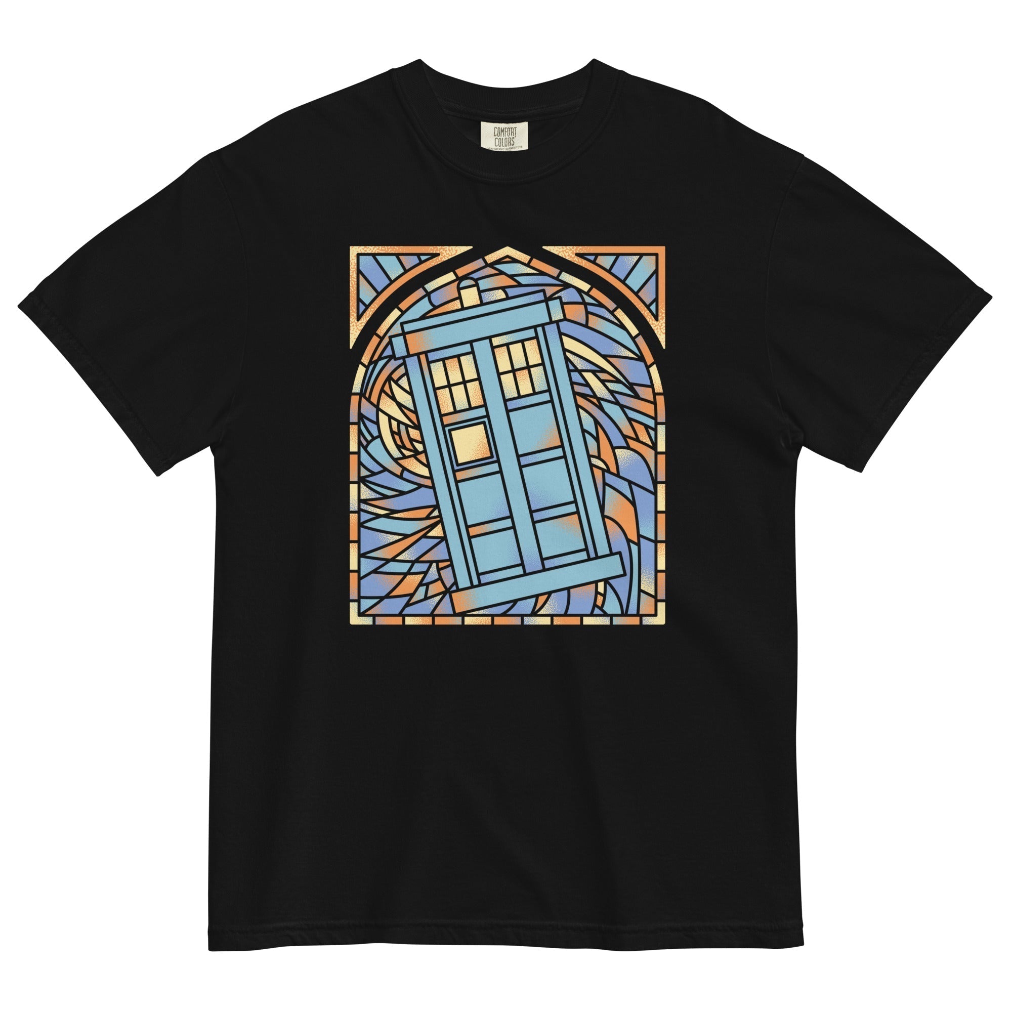Stained Glass Police Box Relaxed Fit T-Shirts, Hoodie, Sweatshirt - T-Shirt, Sweatshirt, Hoodie