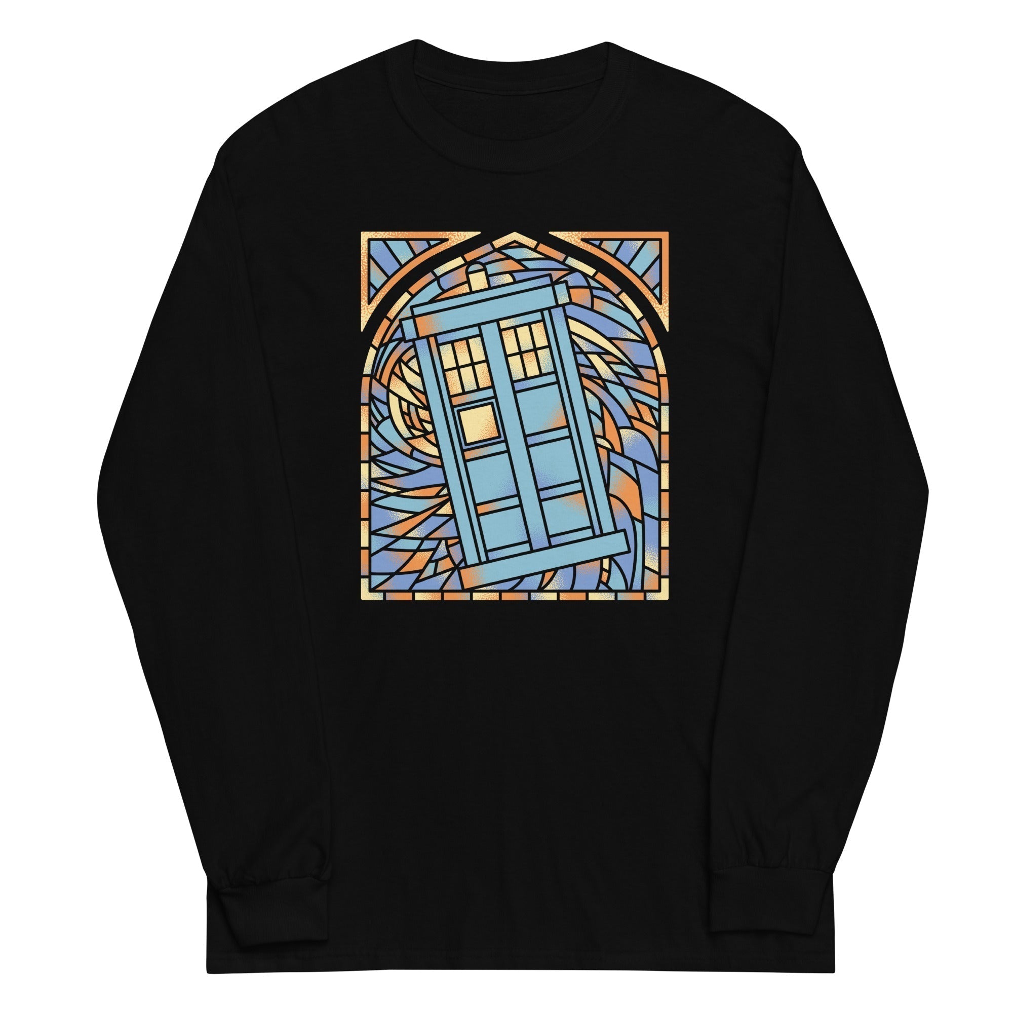 Stained Glass Police Box Long Sleeve T-Shirts, Hoodie, Sweatshirt - T-Shirt, Sweatshirt, Hoodie