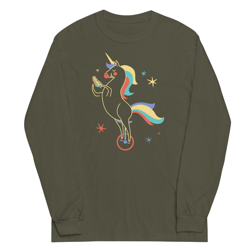 Unicycling Unicorn Corn Long Sleeve T-Shirts, Hoodie, Sweatshirt - T-Shirt, Sweatshirt, Hoodie