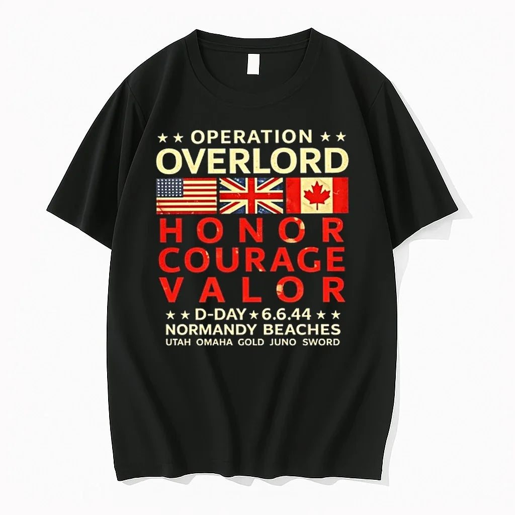 Operation Overlord Honor Courage Valor D Day 6644 Normandy Beaches 0 Tshirts Sweater Unisex T-shirt, Sweatshirt, Hoodie, Long Sleeve Tee - T-Shirt, Sweatshirt, Hoodie