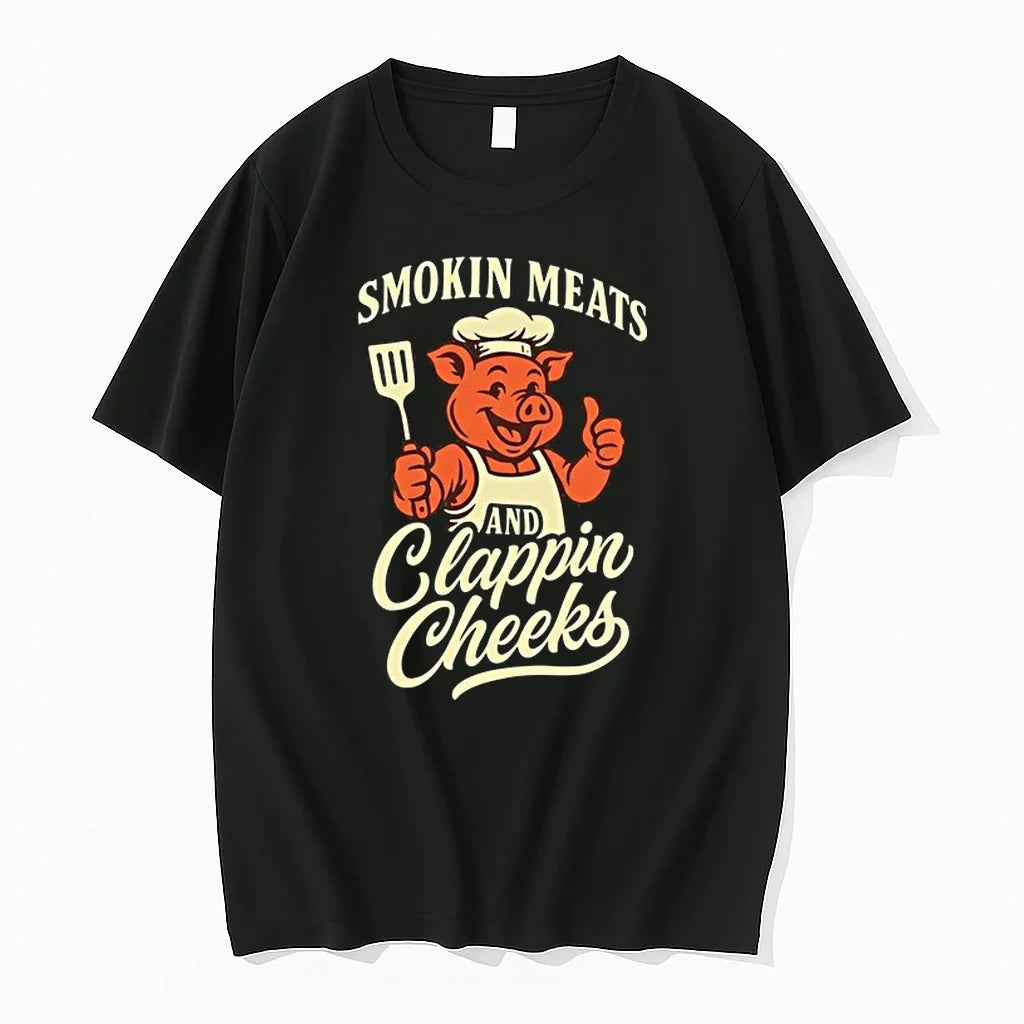 Pig Smokin Meats And Clappin Cheeks Wearing A Chefs Apron 0 Tshirts Sweater Unisex T-shirt, Sweatshirt, Hoodie, Long Sleeve Tee - T-Shirt, Sweatshirt, Hoodie