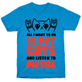 All I Want Do Is Pet Cats Listen Metal T-Shirts, Hoodie, Sweatshirt - T-Shirt, Sweatshirt, Hoodie