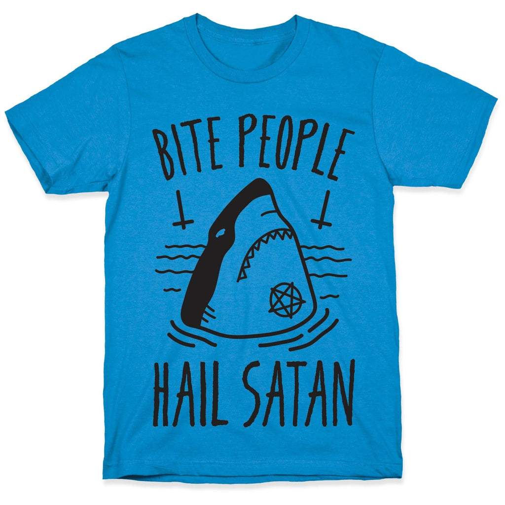Bite People Hail Satan Shark T-Shirts, Hoodie, Sweatshirt - T-Shirt, Sweatshirt, Hoodie