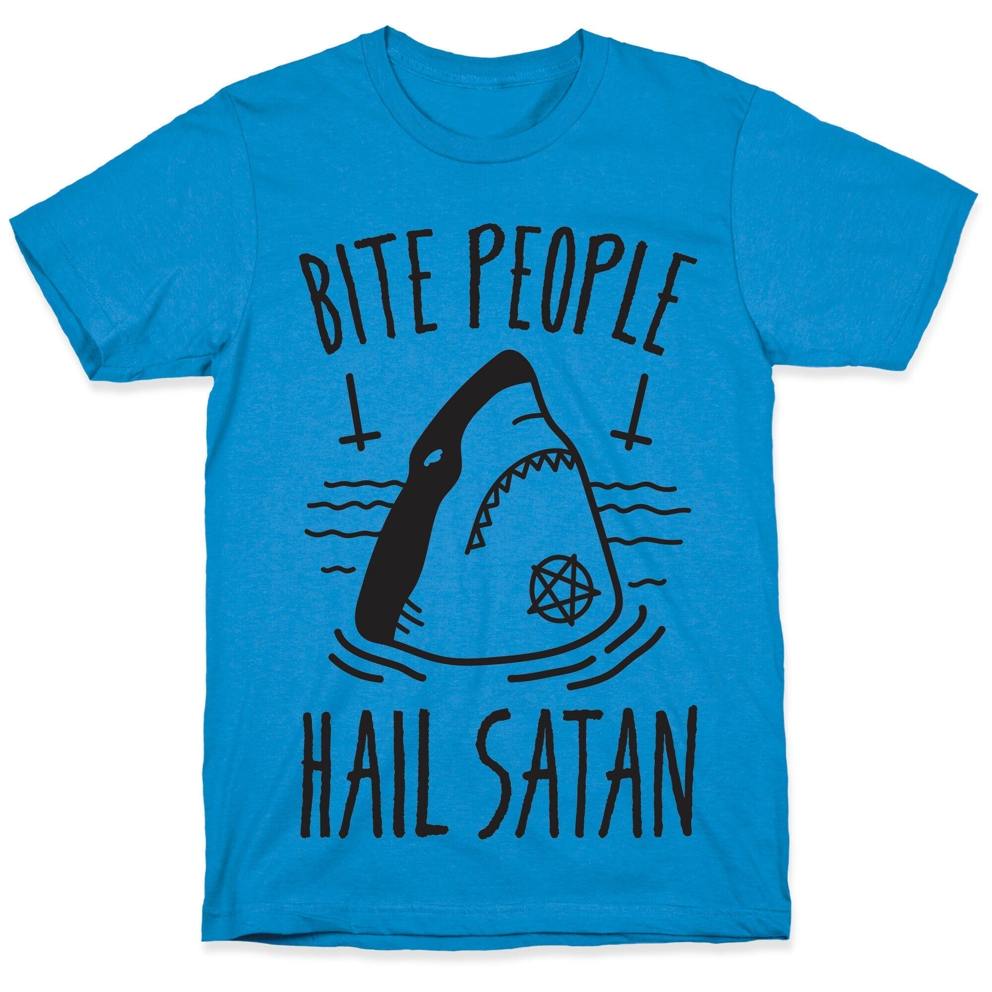 Bite People Hail Satan Shark T-Shirts, Hoodie, Sweatshirt - T-Shirt, Sweatshirt, Hoodie