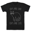 Cats Are Love Cats Are Life White Print T-Shirts, Hoodie, Sweatshirt - T-Shirt, Sweatshirt, Hoodie