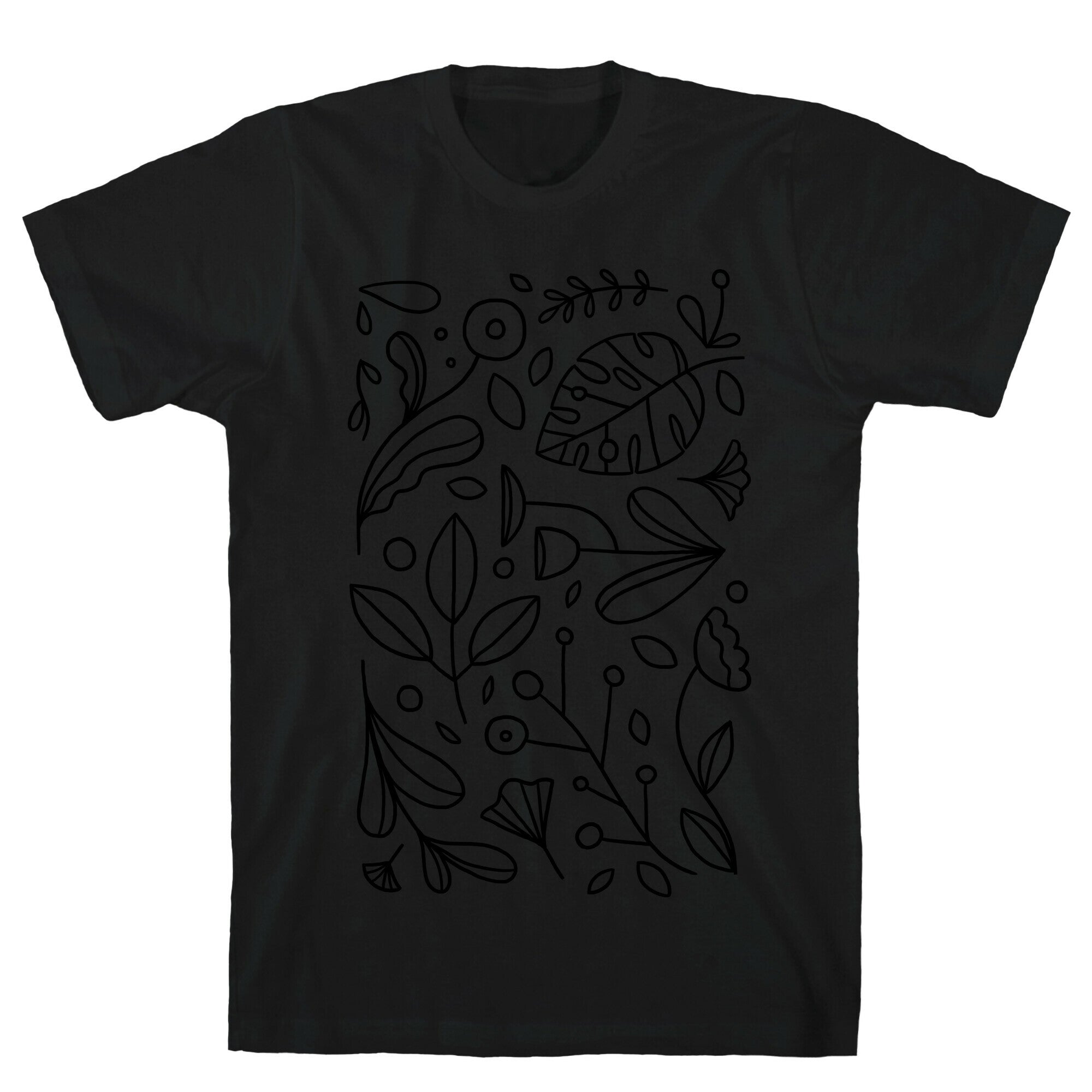 Black White Plant Pattern T-Shirts, Hoodie, Sweatshirt - T-Shirt, Sweatshirt, Hoodie
